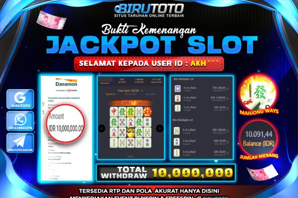 Bukti JP Slot Mahjong Ways BIRUTOTO 28 Januari 2025 Rp 10.000.000, – LUNAS