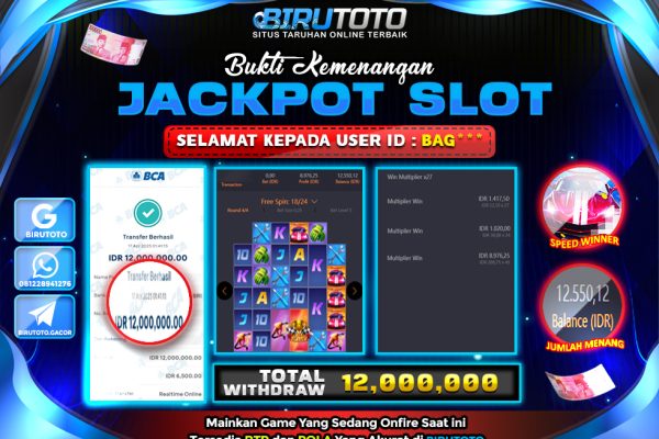 Bukti JP Slot Speed Winner BIRUTOTO 17 April 2025 Rp 12.000.000, – LUNAS