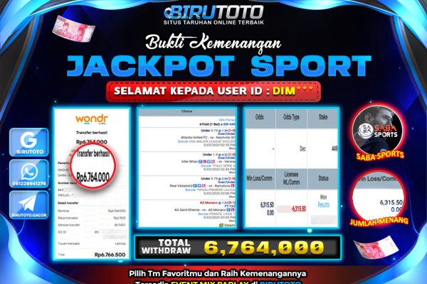 Bukti JP Sport Saba Sports BIRUTOTO 04 Mei 2025 Rp 6.764.000 – LUNAS