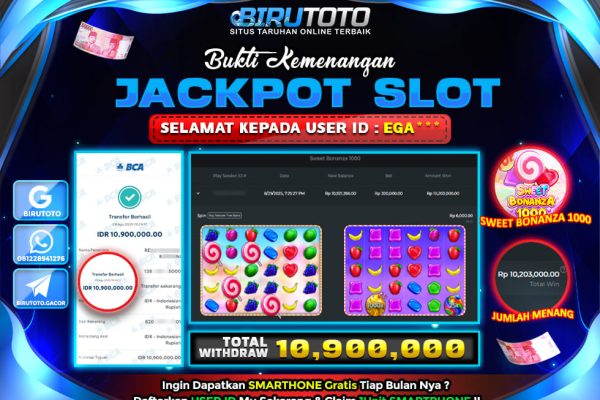 Bukti JP Slot Sweet Bonanza 1000 BIRUTOTO 30 Agustus 2025 Rp 10.900.000- LUNAS