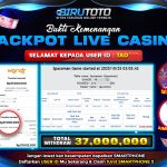 Bukti JP Live Casino Spaceman BIRUTOTO 25 Oktober 2025 Rp.37.000.000,- LUNAS